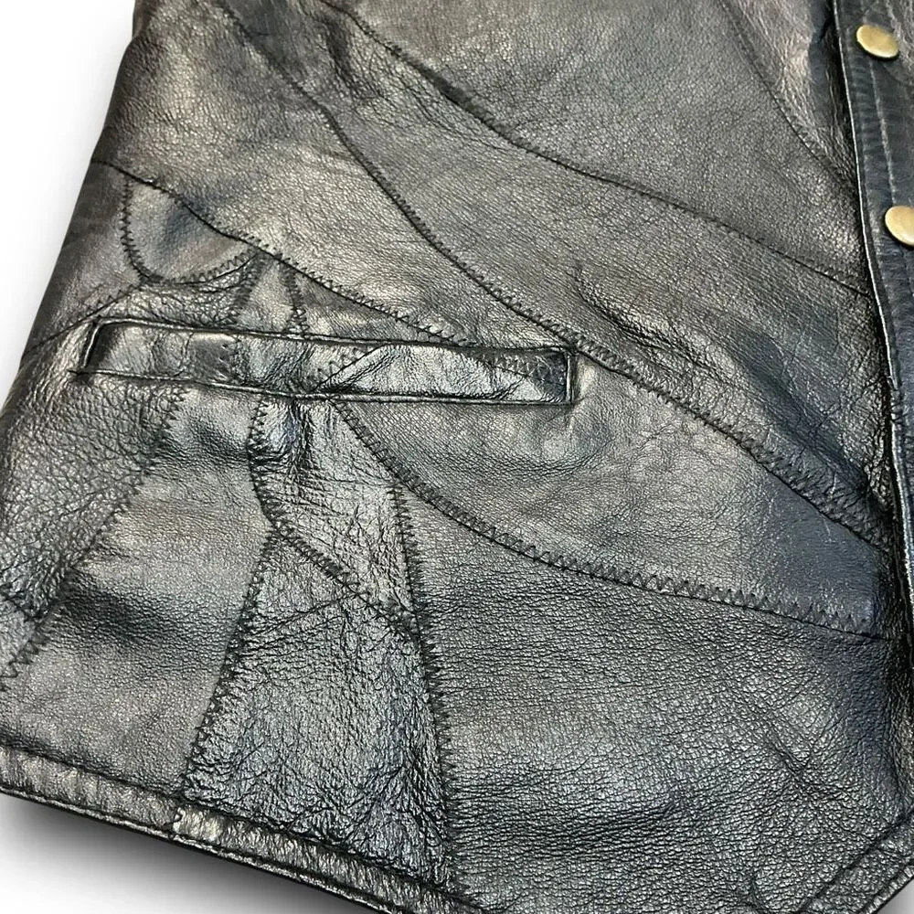Italian Stone Design Genuine Leather Vest